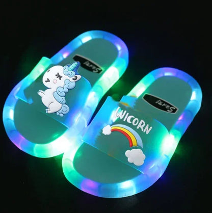 Kids Unicorn Slippers – Cute Cartoon Animal Light Up Shoes for Toddlers