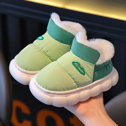 Children Winter Slippers - Waterproof Kids Cotton Slippers | Warm Woolen Home Shoes