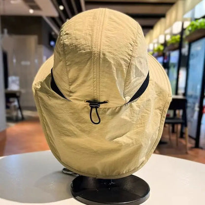 Unisex Windproof Quick-Dry Fisherman Hat Mesh Breathable Fishing Cap with Neck Flap & UV Protection for Outdoor Fishing Hikin