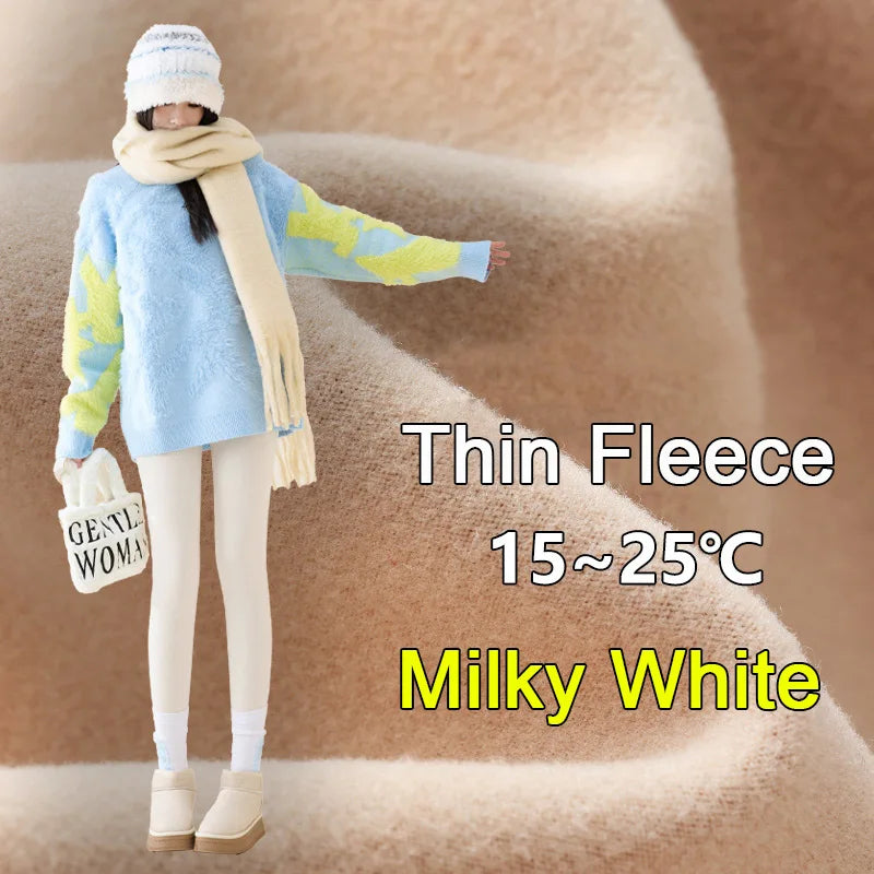 High Waist Fleece Leggings – Seamless Elastic Thermal Leggings Women Warm Winter Tights