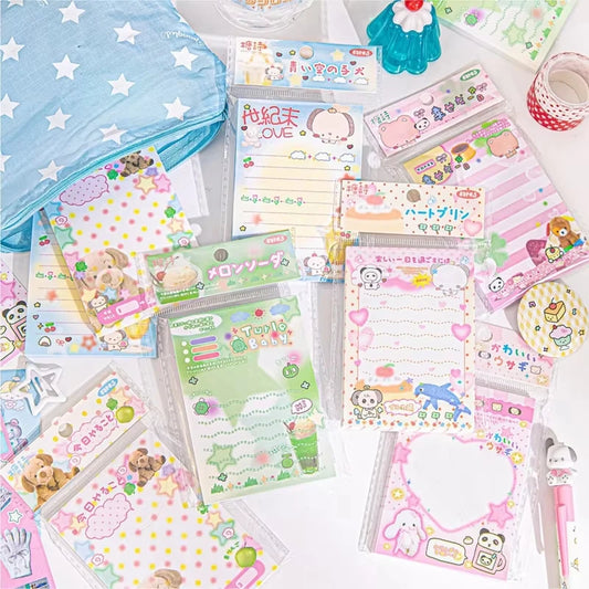 Cute Japanese Memo Pads - 50 Sheets Old-Fashioned Message Paper for DIY Journals