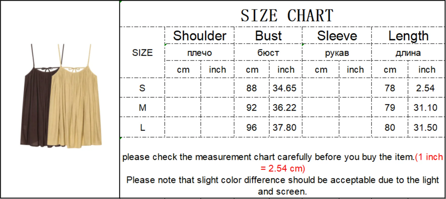 TFMLN Women Round Neck Pleated Sling Dresses Summer New Sleeveless Loose Fit Backless Solid Dress Fashion Holiday Casual Clothes