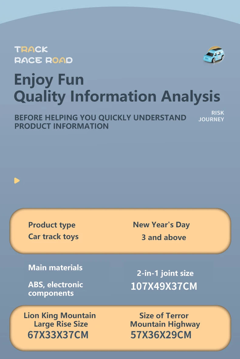 KBDFA Lion Theme Car Track For Children Diecasts Holiday Gifts Birthday Hot Wheels Kids Educational Race Toys Racing Rail Cars