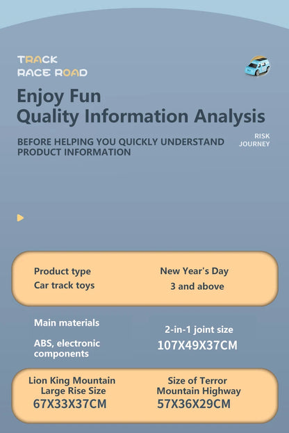 KBDFA Lion Theme Car Track For Children Diecasts Holiday Gifts Birthday Hot Wheels Kids Educational Race Toys Racing Rail Cars