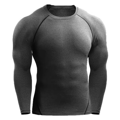 Compression Long Sleeve T Shirt Men Elastic Training T-shirt Gym Fitness Workout Tights Sport Jersey Athletic Running Shirt Men