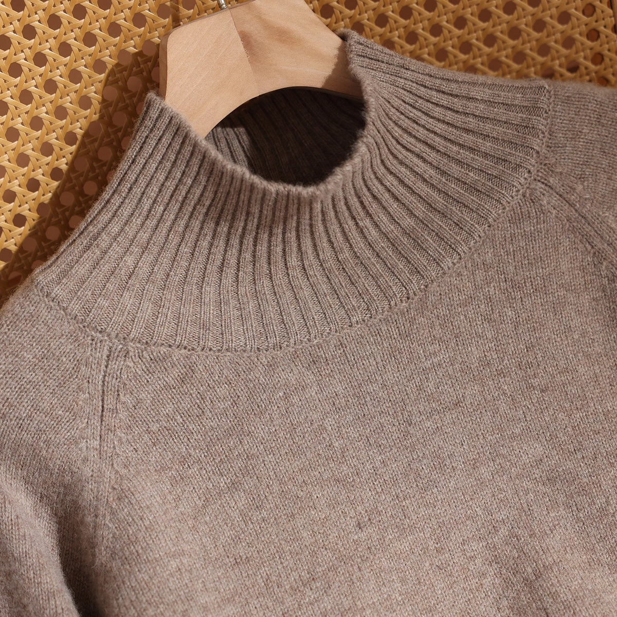 Autumn Winter Women's Sequins 100% Wool Knitted Turtleneck Pullover Sweater Wide Leg Pants Set Thick Casual Cashmere Knit Set