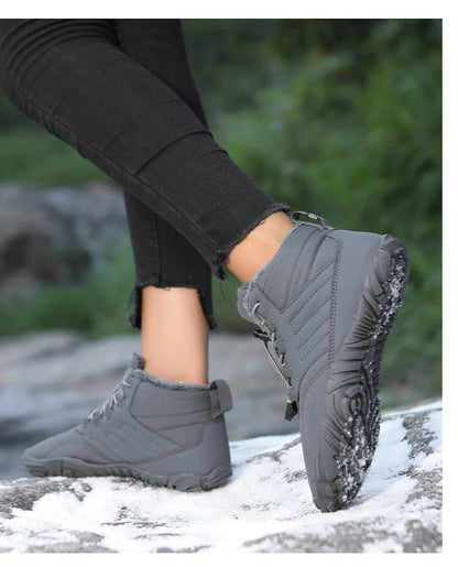 Men Snow Boots - Winter Hiking Shoes With Warm Plush Fur | Outdoor Ankle Boots