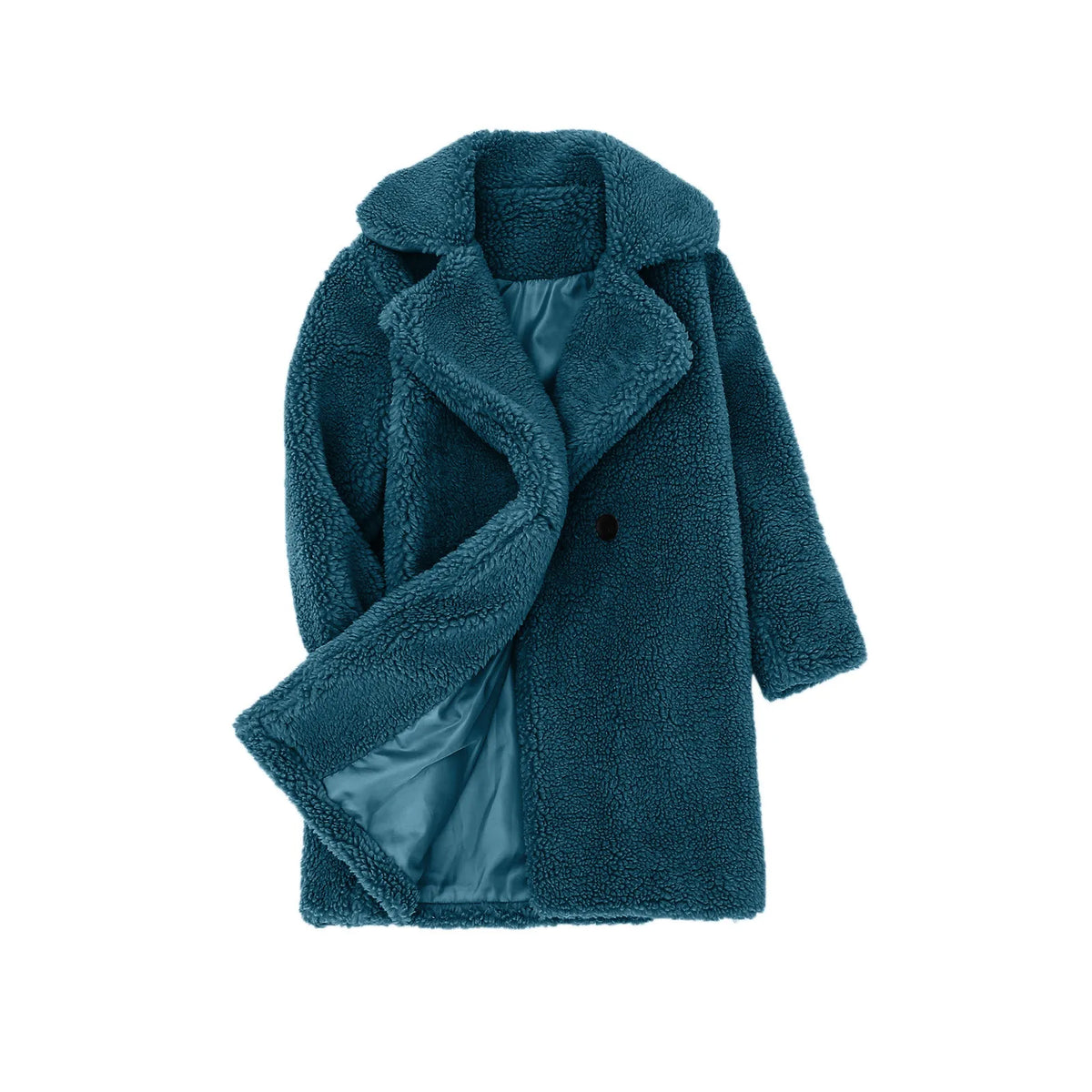 Lamb Fleece Girls Jacket Autumn Winter New Girls Long Style Solid Color Thick Warm Lapel Windbreaker For 2-6Y Girls Overcoat