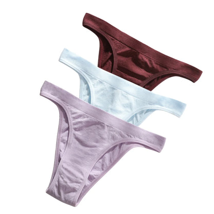 3Pcs/Set Women High Cut Brazilian Panties High Rise Seamless Underwear Soft Stretch Sports Soft Briefs Ladies Sexy Lingerie M-L