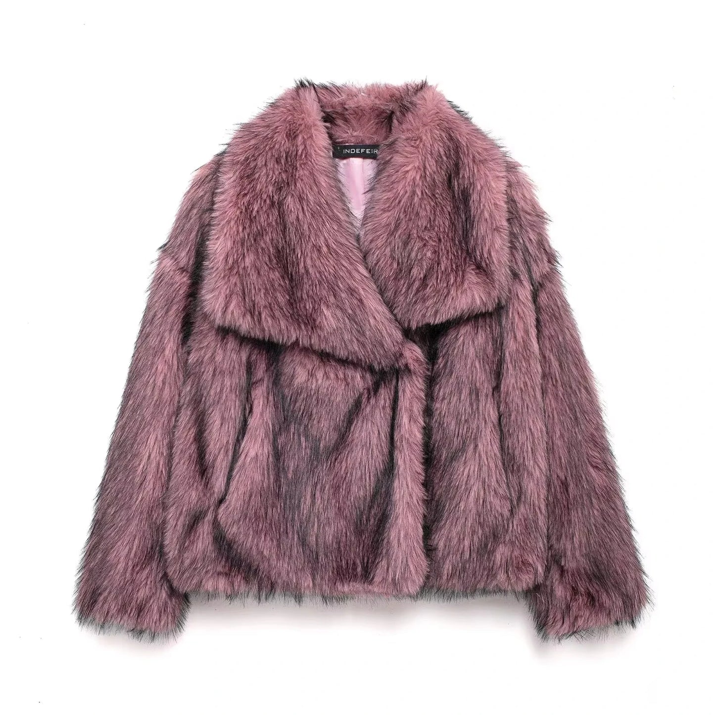 Faux Fur Coat Women’s Winter Jacket – Warm Fluffy Loose Lapel Outerwear