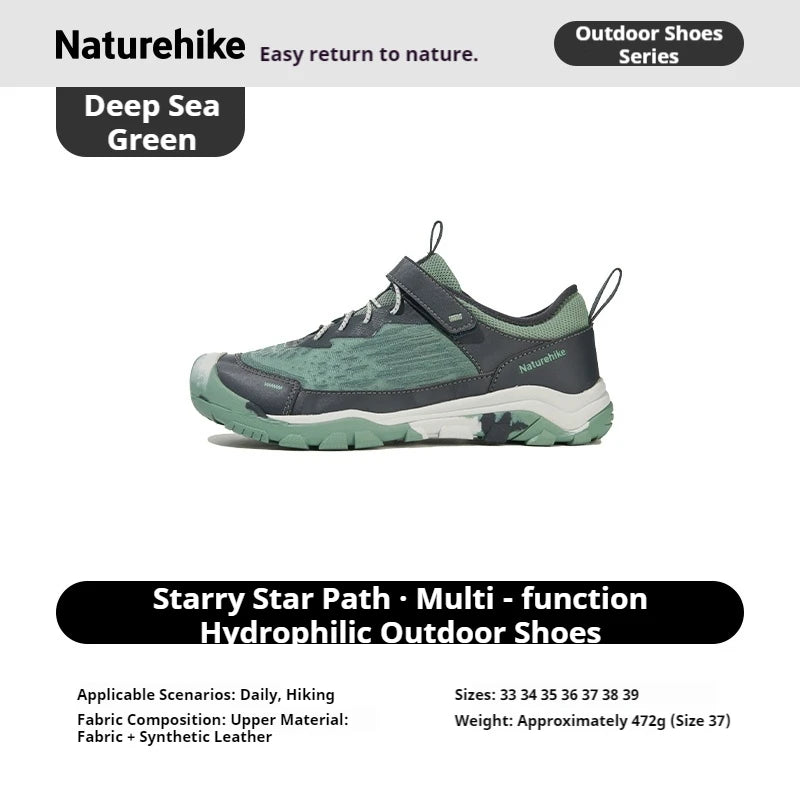 Naturehike Kids' Non-slip Lightweight Hiking Sneakers Anti-Slip Tape Walking Shoes Outdoor Travel Sneakers for River Tracing