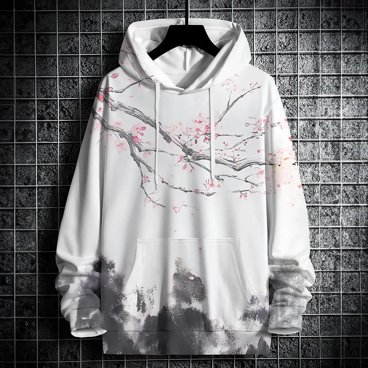 Autumn Hoodies For Men 3d Landscape Ink Print Street Designer Long Sleeved Loose Oversized Pullover Fall Fashion Men's Clothing