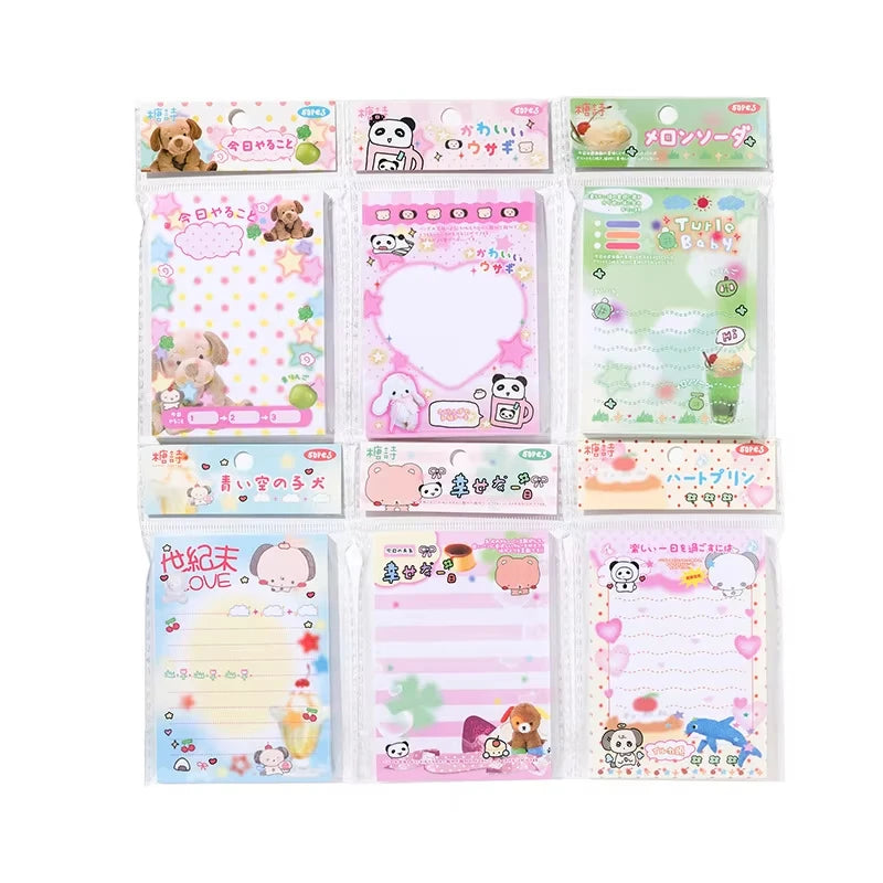 Cute Japanese Memo Pads - 50 Sheets Old-Fashioned Message Paper for DIY Journals