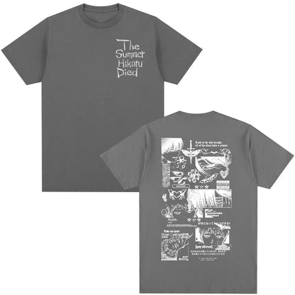 Anime The Summer Hikaru Died Hikaru Yoshiki Manga Short Sleeve T-shirts Men Women Fashion Cotton Casual Oversized T Shirt Couple