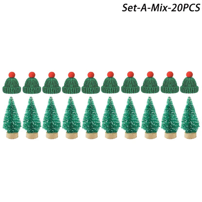 Mini Christmas Hat and Scarf Set - DIY Holiday Party Decoration