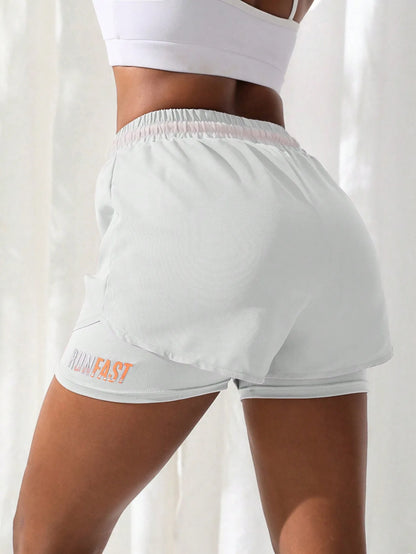 Women's High Rise Yoga Shorts - Elastic Waistband, Breathable Running Shorts