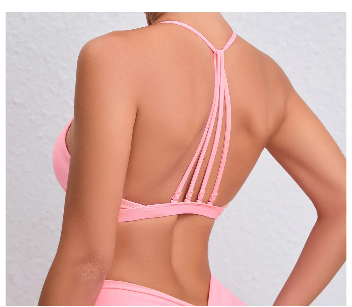 Yoga Sports Bra - Lightweight Nylon Spandex Multi Wear Crop Top with Removable Straps
