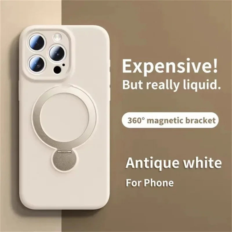 Original Liquid Matte Magnetic Stand Phone Case for iPhone 17 16 14 15 Pro Max For Magsafe Wireless Charge Shockproof Back Cover
