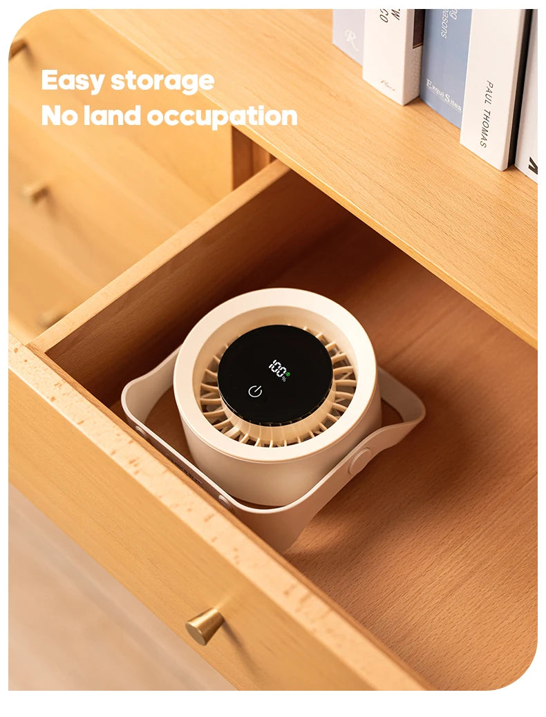 Kinscoter 4000mAh Rechargeable Wall Fan 100 Speed Adjustable Portable Desk Fan Air Cooling Fan with Remote Control for Outdoor