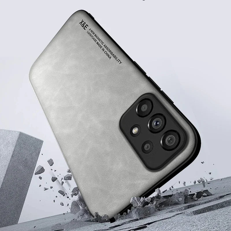 Magnetic Leather Case for Samsung Galaxy S Series and A Series - Car Mount Compatible Cover - ZOOMNSTORE