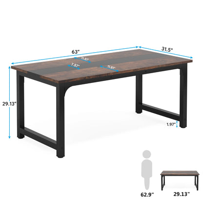 Large Office Desk | Modern Computer Desk - Spacious Writing Workstation for Home Office