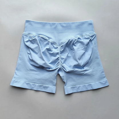 Women Gym Shorts - High Waisted Seamless Workout Shorts With Scrunch Butt Design