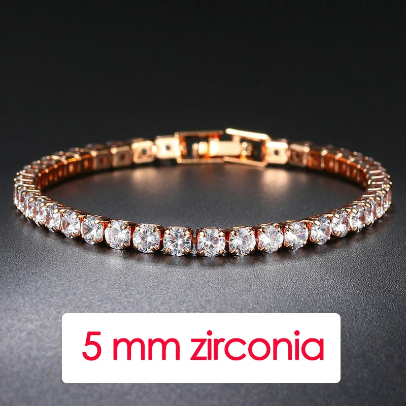 Luxury Crystal Tennis Bracelet Hip Hop Bracelet for Men Homme Trendy Punk Zirconia Couple  Chain on The Hand Streetwear Jewelry