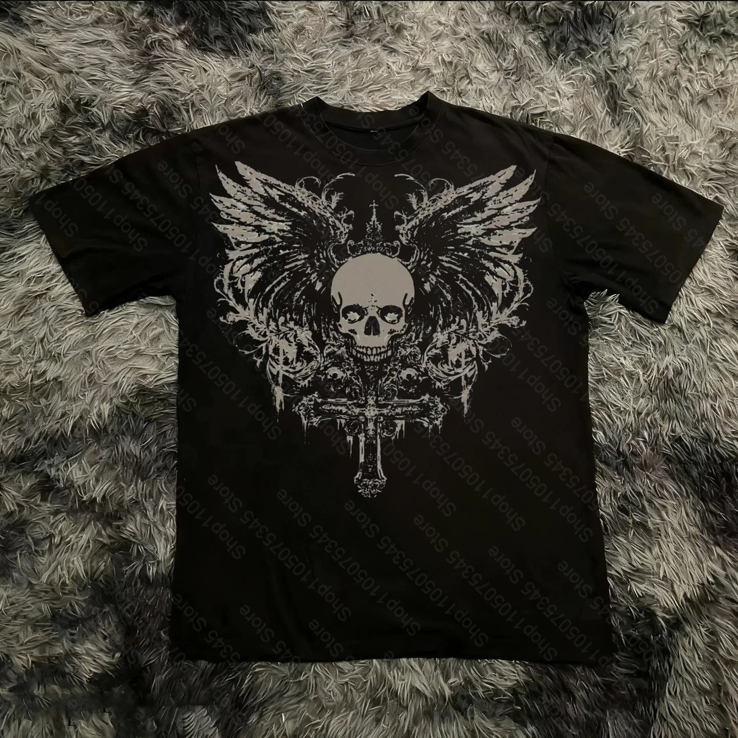 Summer Classic Y2K Gothic Style T-shirt Print Oversized T Shirt High Street Shirts Round Neck Cotton Tops Mens Women T Shirt Tee