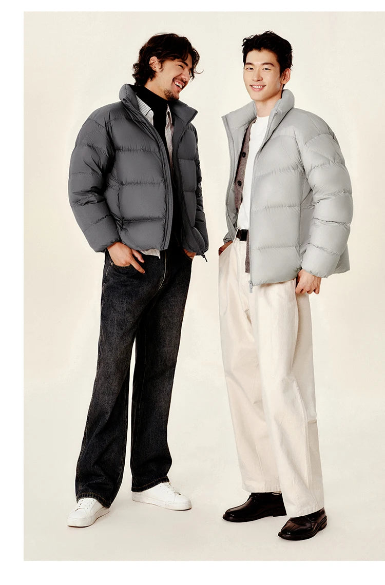 Semir Down Jacket Men Winter Three-proof Windproof Waterproof Stain Resistant Thick Stand Collar Puffer Coat Lightweight Warm