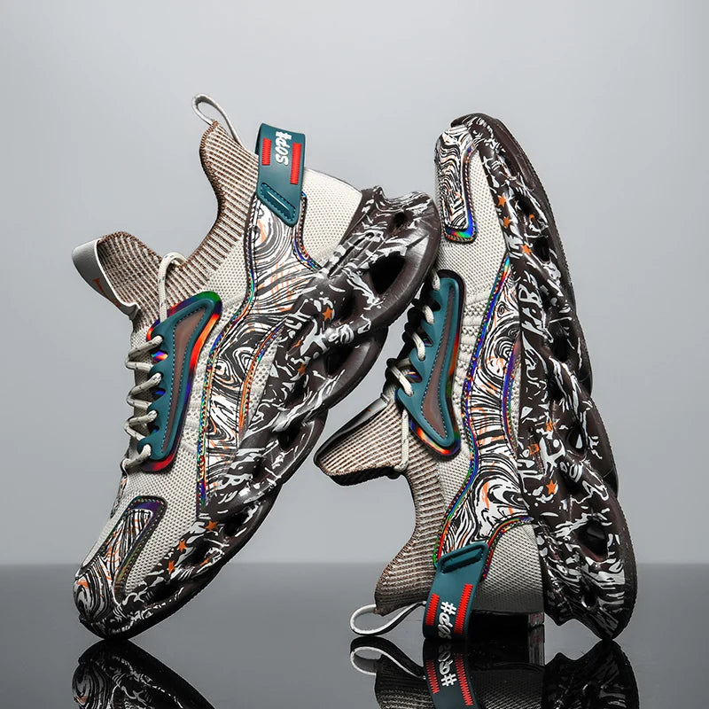 Men Casual Sneakers - Luxury Breathable Trainers Slip-On Running Shoes