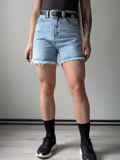 Streamgirl Blue Women's Denim Shorts Summer High Waist Casual Chic Loose Jean Shorts For Women Summer 2025 Denim Short Femme