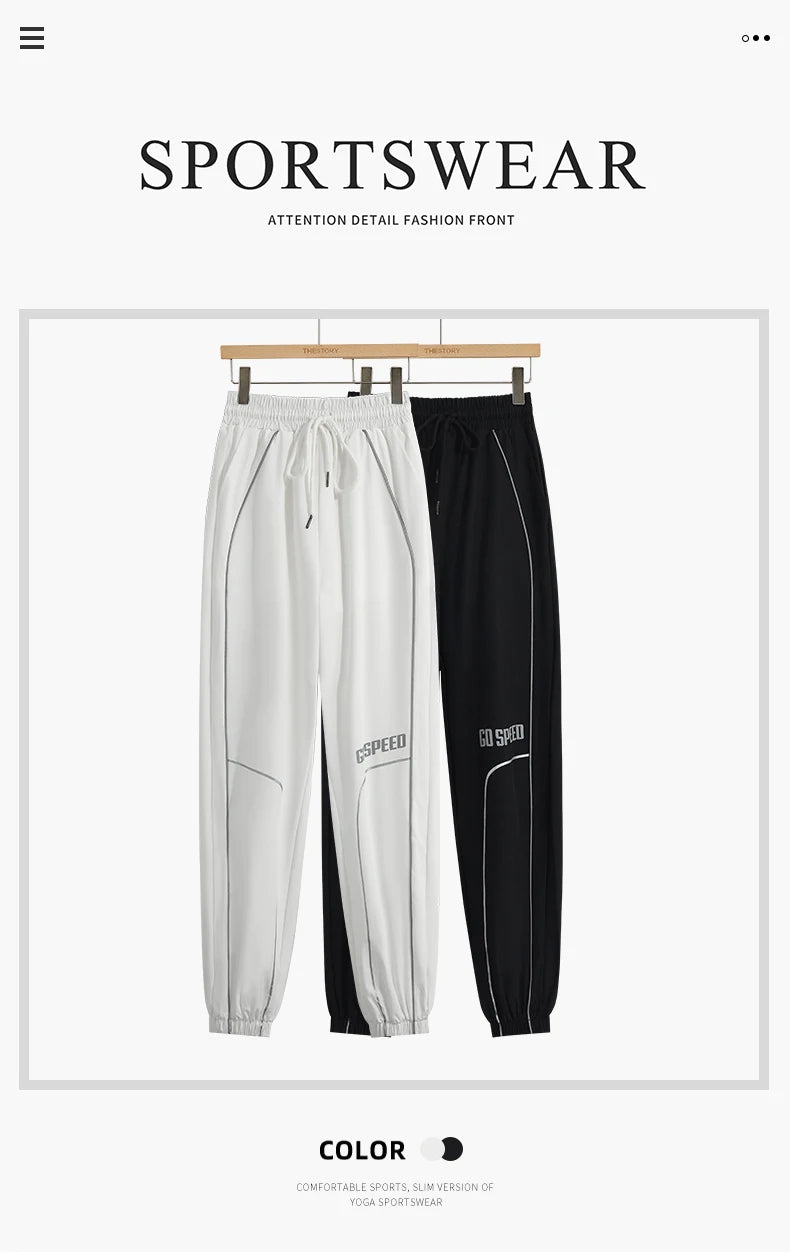 DRUR Womens Running Pants Loose Lightweight High Waist Summer Sports Trousers Gym Workout Joggers Yoga Sweatpants Fitness Wear