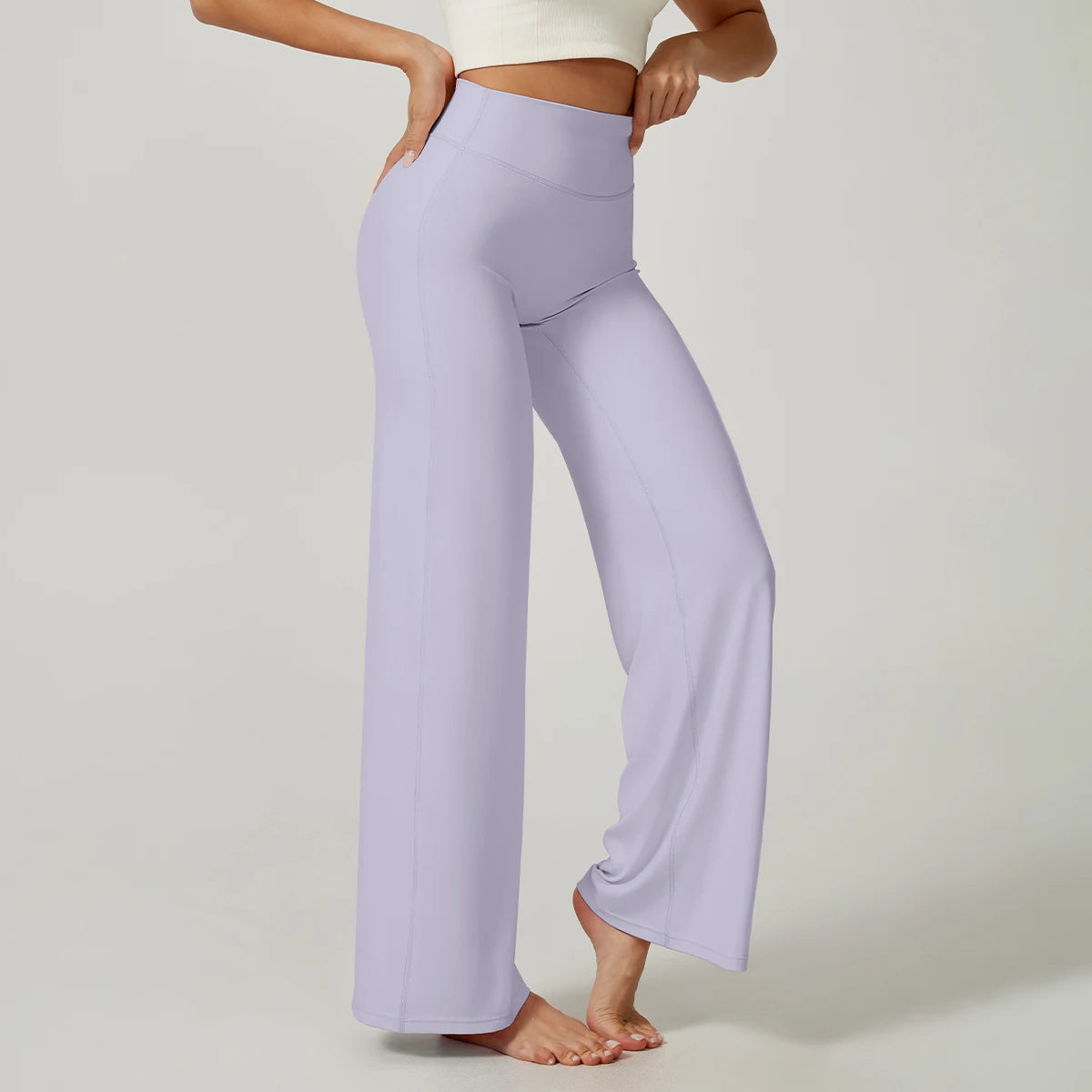 Women High Waist Wide Leg Yoga Pants Loose Flare Leggings Tummy Control Straight Workout Trousers Casual Lounge Pants Fitness