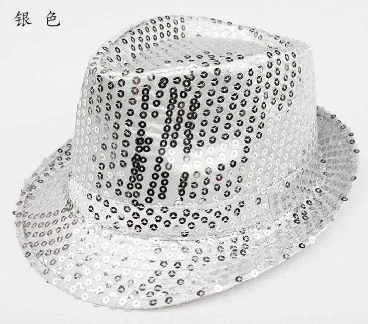 Stage Performance Sequined Hip-hop Hat Children's Day Dance Performance Jazz Hat Men And Women Festival Parties Sequined Top Hat