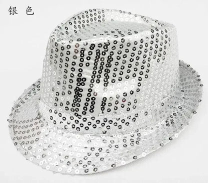 Stage Performance Sequined Hip-hop Hat Children's Day Dance Performance Jazz Hat Men And Women Festival Parties Sequined Top Hat