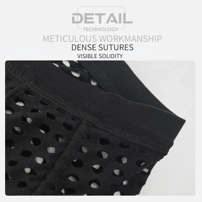 Hot Sale Men's Mesh Boxer Shorts Large Net Design Comfortable European Style Underpants