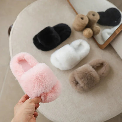 Children's Cotton Slippers - Kids Winter Slippers | Non Slip Flat Shoes For Boys & Girls