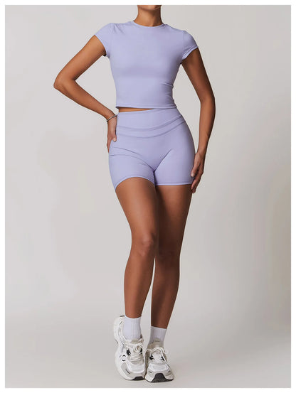 Women Yoga Top - Breathable Short Sleeve Shirt | Quick Dry Gym Top, Lightweight