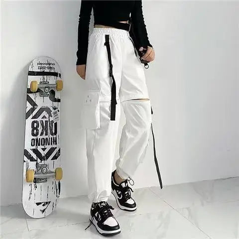 Women Y2K Streetwear Cargo Pants Vintage Fashion High Waist Baggy Trousers Female Loose Sweatpants Wide Leg Joggers Trousers