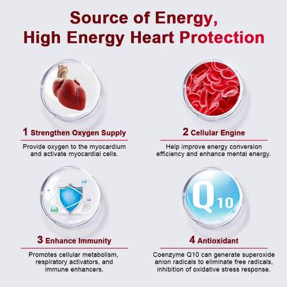 120pcs Organic Q10 Coenzyme 400mg Capsules Cardiovascular and Heart Health Energy Vitamins Beauty and Health