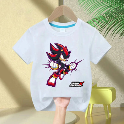 Sonic The Hedgehog Kids T-Shirt Anime Print Cotton Short Sleeve Boy Girl Summer Casual Top Gift