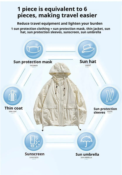 Outdoor Sun Protection Clothing Ultra-thin Anti-ultraviolet Sun Protection Clothing Breathable Sports Workwear Jacket
