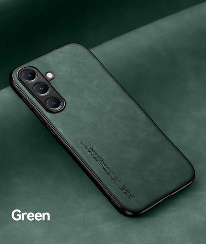 Luxury Leather Ultra Thin Phone Case For Samsung Galaxy S26 S25 S24 S23 S22 S21 Ultra Plus Silky Feel Soft Cover For Car Holder
