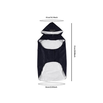 9 Sizes Dog Raincoat Small Medium Large Dogs Waterproof Hooded Jacket Rain Clothes with Reflective Stripe Outdoor Accessories