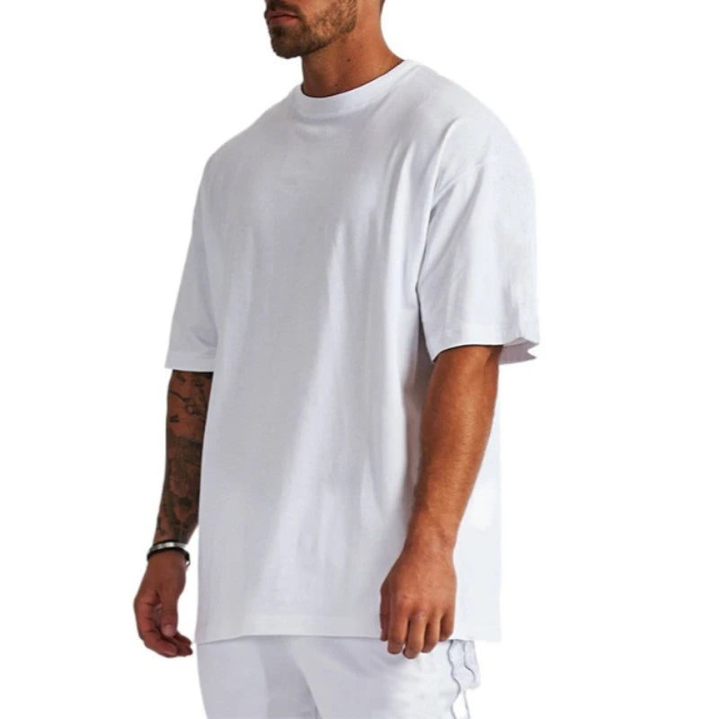 Plain 100% Cotton 220 Gsm Crew Neck Half Sleeve T-shirts for Men Casual Summer Oversized T-Shirt for Daily Wear Vacation Resorts