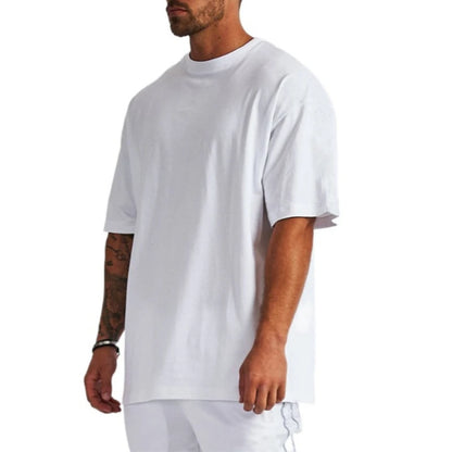 Plain 100% Cotton 220 Gsm Crew Neck Half Sleeve T-shirts for Men Casual Summer Oversized T-Shirt for Daily Wear Vacation Resorts
