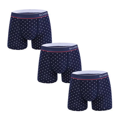 3pcs Print Men's Panties BONITOS Letter Waistband Boxer Briefs Cotton Underwear Mens Boxers Classic Men Underpants