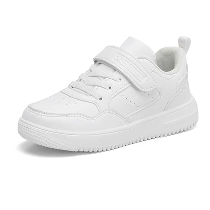 Boys Shoes Sneakers Leather Children Comfortable Flat Shoes Black White Shoes for Kids Girls School Walking Footwear Non Slip