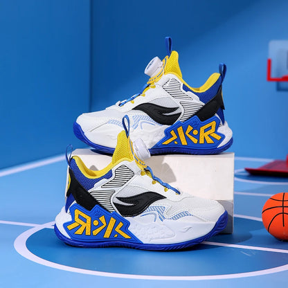 Boys Girls Casual Shoes Outdoor Children‘s Basketball Sneakers Kids Breathable Mesh Athletic Shoes Non-slip Lace-up Running Shoe