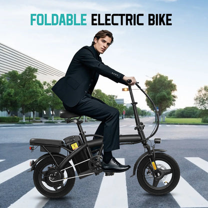 Adult Electric Bike,560W Motor,20MPH,48V Removable Battery,14inch Folding Electric Bike,Maximum 32 Miles,1Year Warranty Ebike